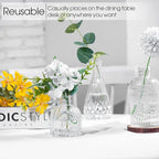 Glass Bud Vases Set of 12, Small Vases for Centerpieces, Vintage Mini Vases for Wedding Decor, Clear Glass Bud Vase in Bulk, Office and Home Table Flower Décor