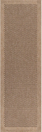 CAMILSON Indoor and Outdoor Runner Rug Natural Sisal Boho Woven Design Easy-Cleaning Non Shedding Fiber Living Room Bedroom Garden Patio and Kitchen Washable Outside Carpet Alfombras (2x7)