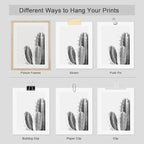 SIGNWIN Poster Set Black & White Saguaro Southwest Desert Tropical Cactus Floral Botanical Photography Modern Art Decorative Scenic Multicolor Nature Wilderness for Bedroom - 11"x14"x4
