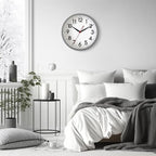 AKCISOT Wall Clock 10 Inch Silent Non-Ticking Modern Clocks Battery Operated - Analog Classic for Office, Home, Bathroom, Kitchen, Bedroom, School, Living Room(Gray)