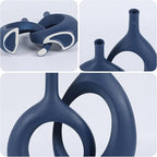 Blue Ceramic Vase Set of 2 - Modern Navy Blue Vase for Dining Table Centerpieces, Farmhouse and Home Decor, Office Partitions, Mantelpiece, Entrance Decoration