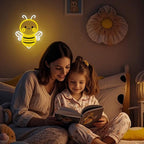 Bee Neon Sign Wall Art, Honey Bee Decor for Bedroom Living Room Office Patio Garden Stores, USB-Powered Energy-Saving Light with Hanging Kit, Gifts for Kids,Women,Beekeeper