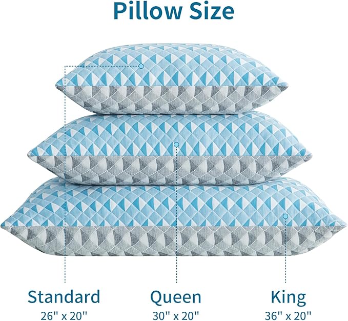 MOLCLCUY Memory Foam Pillows Standard Size Set of 2 Adjustable Cooling Pillow with Washable Removable Cover for Side Back Stomach Sleepers(20"x 26")