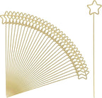 uxcell 30 Pcs Table Card Holders, 5.9 Double Star Metal Craft Wire Clips Picture Clip Table Number Holders Picks for Wedding, Photos, Memo, Restaurant, Gold