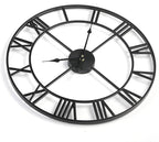 1st owned Large Wall Clock Metal Retro Roman Numeral Clock, Modern Round Wall Clocks Almost Silent, Easy to Read for Living Room/Home/Kitchen/Bedroom/Office/School Decor (Black, 40 Inch)