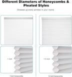 Changshade Cordless Cellular Shades, Light Filtering Honeycomb Shades for Windows, Pull Down Pleated Blinds, Easy to Install for Indoor Windows and French Doors,55" W x 72" H, Grey