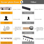 Picture Frame With 24 Clips,Large Size Collage Photo Frames, Hanging Wall Decor Frame, Organize and Display Photos, Artwork. No Assembly Required, Distressed White