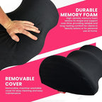 Ergonomic Leg Pillow for Leg and Knee Support | Premium Memory Foam Knee Pillow for Beauty Salon Or Home | Bolster Pillow for Legs Helps Comfort Enhancement, Legs & Lower Back Pain Relief (Black)