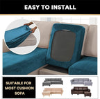 PrinceDeco Sectional Couch Covers 3 Pieces Velvet Sofa Covers L Shape Soft Couch Covers for Sectional Sofa Corner Sofa Cover Couch Cover for Dogs Washable (2 Seater + 1 Chaise,Deep Teal)