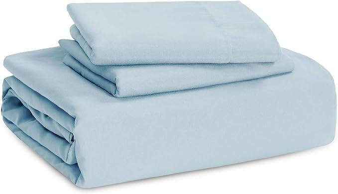 Bedsure Sky Blue Duvet Cover King Size - 3 Pieces Prewashed Cotton-Like Extra Soft Bedding Set, Includes 1 Duvet Cover 104x90 Inches with Zipper Closure & 2 Pillow Shams, Comforter Not Included