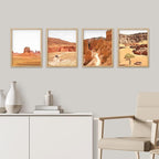 SIGNWIN Framed Arizona Texas Mountain Valley Wall Art, Set of 4 Landscape Wall Decor Prints, Nature Wilderness Wall Décor for Living Room, Bedroom - 11"x14"x 4 Natural