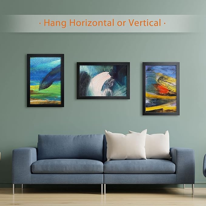 VCK Poster Frame 11x17 Set of 3, Wood Black Picture Frame, Wall Gallery Photo Frames, 3 Pack