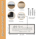 Holy Spirit You are Welcome Here Wall Decor Art 32x12 Inch Large Christian Song Bible Verse Plaque Wood Framed Sign Living Room Scripture Quote Religious For Office Wall Hanging (Black)