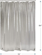 AmazerBath Extra Long Shower Curtain Liner, Clear Black Shower Liner 84 Inches Long, 72x84 Plastic Shower Curtain Liners, Cute Tall Shower Liner, PEVA Bathroom Shower Curtain Liners & 3 Magnets