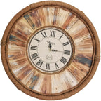 Vintage 24 Inch Wall Clocks,Quartz Silent Non Ticking,Battery Operated,Roman Numeral Style,for Bedroom, Kitchen,Living Room Farmhouse Rustic