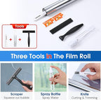 Homein One Way Privacy Window Film with Tool Window Tint for Home Film See Out Not in Heat Control Sun Blocking Mirror Reflective Anti UV Covering Static Cling No Glue Sliver 17.5 x 78.7 inch