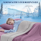 Cooling Comforter Queen Size, Double-Sided Cooling Blanket for Hot Sleepers & Night Sweats, Arc-Chill Q-Max > 0.4 Breathable Ice Blanket, Lightweight Cold Comforter (80''x90'', Muted Pink)