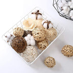 Decorative Balls Assorted Spherical Rattan Twigs Wicker Balls Cotton for Bowl and Vase Filler Balls Spheres Orbs Filler Centerpiece Home Decor