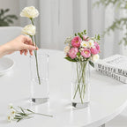 15 Pack Glass Cylinder Vase for Centerpieces, Clear Flower Glass Vases for Wedding Decorations, Hurricane Floating Candle, Holder for Table Centerpiece Wedding Home Décor