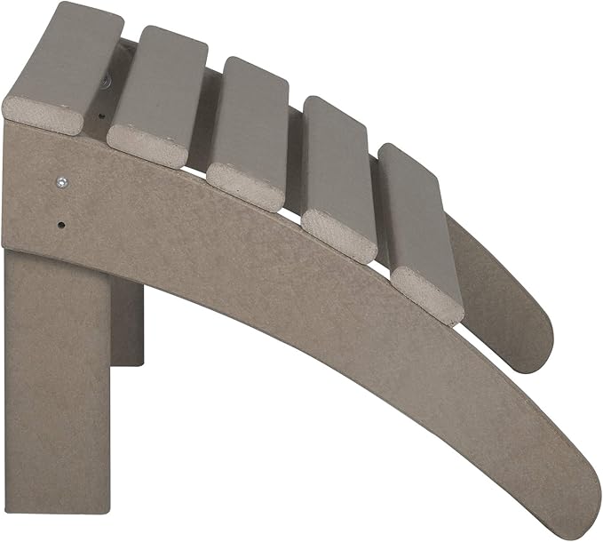 WestinTrends Outdoor Ottoman, Patio Adirondack Ottoman Foot Rest, All Weather Poly Lumber Folding Foot Stool for Adirondack Chair, Widely Used for Outside Porch Pool Lawn Backyard, Weathered Wood