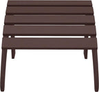 WestinTrends Outdoor Ottoman, Patio Adirondack Ottoman Foot Rest, All Weather Poly Lumber Folding Foot Stool for Adirondack Chair, Widely Used for Outside Porch Pool Lawn Backyard, Dark Brown