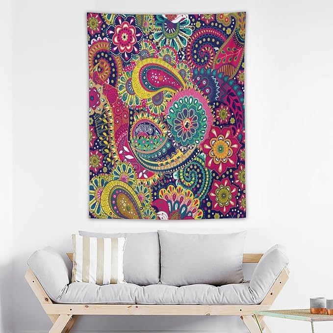 ICMOLYYENLO Tropical Green Plant Tapestry, Green Palm Leaves Natural Landscape Print Wall Tapestry for Bedroom Living Room Dormitory 60x60 Inch