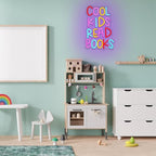 Cool Kids Read Books Neon Sign for Wall Decor, Reading Books Neon Light, Classroom Letter LED Light Up Sign for Library Classroom Reading Corner Bedroom Decor