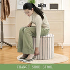 Wimarsbon 18inch Storage Ottoman with Detachable Tray, Mid Century Large Capacity Oversized Ottomans, Multifunctional Small Center End Tables, Suitable for Modern Home Styles (Round)