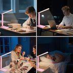 karidi LED Desk Lamp Dimmable Table Lamp with USB Charging Port, 5 Lighting Modes, Sensitive Control, Foldable Portable Desk Light for Home Office Bedroom Reading (Pink, Standard Size - 13.3 inch)