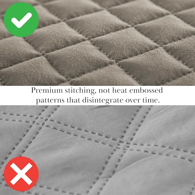 Southshore Fine Living, Inc. Quilt Comforter Twin XL Bedding Set for College Dorm Room, Bedding Essentials, Stain Resistant, Machine Washable Bed Spread, XL/Twin Comforter Set with Sham, Dark Taupe