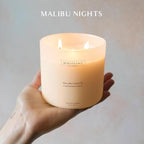 Champagne & Peony – Benevolence LA Large 3-Wick Fall Scented Candle for Home | 15oz, 50-Hour Burn | Natural Soy Wax, Cotton Wicks | Romantic Autumn Fragrance | Malibu Sands Collection – Gift for Women