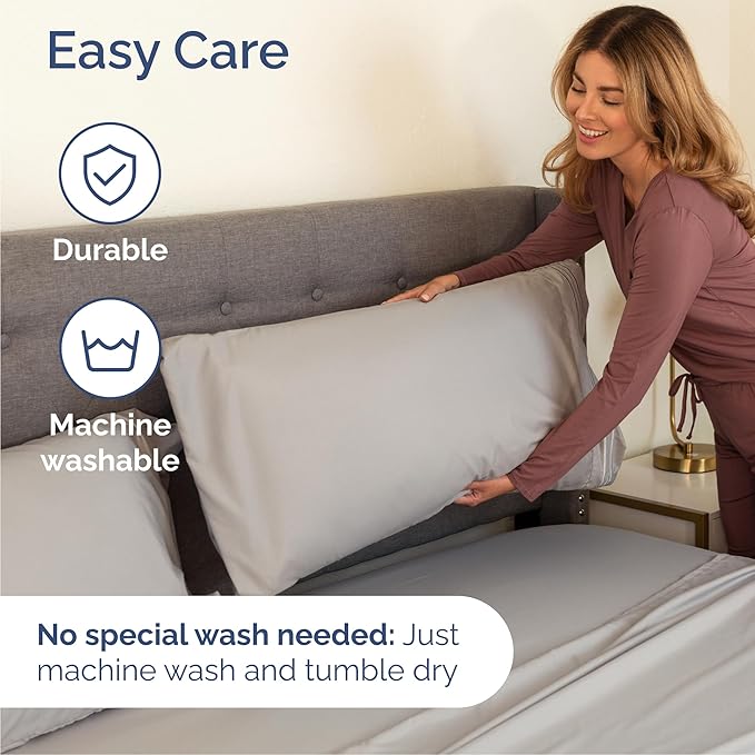 Cal King Size 4 Piece Sheet Set - Comfy Breathable & Cooling Bed Sheets Set - Hotel Luxury Bedding for Women, Men, Kids, Teens, Boys & Girls - Deep Pockets, Soft, Wrinkle Free - Oeko-Tex - Light Grey