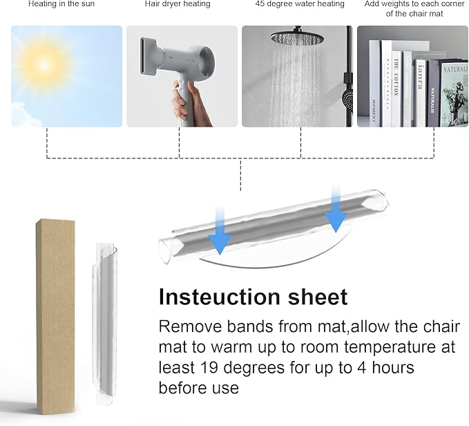 Office Chair Mat for Hard Floors,36" x 36" Desk Mat Comfortable and Non-Skid Office Chair Mat Protect Your Floors from Damage, Easy Glide Rolling Plastic Floor Mat for Work,Home