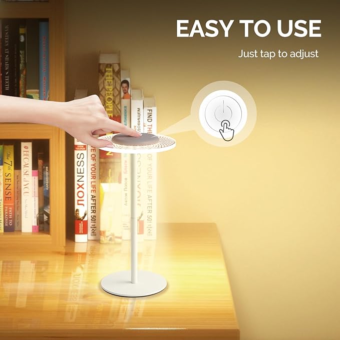 LOFTEK Cordless LED Table Lamp: Color Changing Night Light,RGB Mode with Over 100 Colors Rotating and Changing,Touch Switch,Rechargeable for Party,Bedroom,Living Room,Game Room,Camping