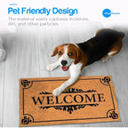 PLUS Haven Coco Coir Door Mat with Heavy Duty Backing, Natural Welcome Doormat, 17.5”x30” for Entrance, Front Porch, Easy to Clean Entry Mat, Outdoor and Indoor Uses, Home Décor