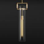 Modern Knurled Brass Kitchen Island Pendant Light,Gold 21.6'' 1-Light Long Glass Island Pendant Lights,Lrage Farmhouses Pendant Light, for Kitchen,Dining Room,Bathroom,Bulb Included