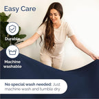 Cal King Size 4 Piece Sheet Set - Comfy Breathable & Cooling Bed Sheets Set - Hotel Luxury Bedding for Women, Men, Kids, Teens, Boys & Girls - Deep Pockets, Soft, Wrinkle Free - Oeko-Tex - Navy Blue