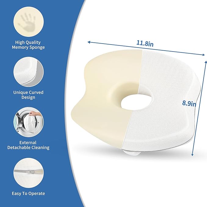Knee Pillow for Side Sleepers, Knee Pillow - Soothing Pain Relief for Sciatica, Back, HIPS, Knees, Joints Pain, Memory Foam Leg Pillow Pregnancy Pillow Removable and Washable Cover (white)