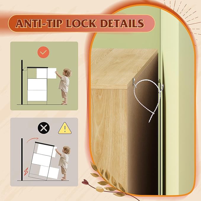 WLIVE Rattan Dresser for Bedroom, 5 Drawer Wood Boho Dresser Storage with Gold Metal Handle, Chest of Drawers for Living Room, Closet, Hallway, Light Oak