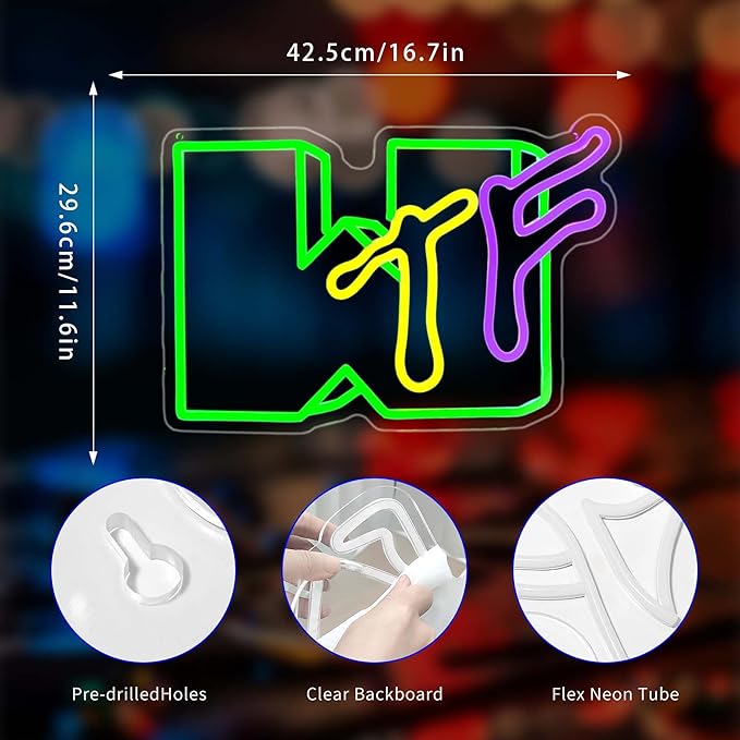 Neon Sign, Neon Signs for Wall Decor LED Light Up Signs Home Decor for Gaming Room Bedroom Club Party Bar Shop USB Operated