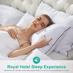 APSMILE Medium Firm Feather Down Pillows Standard Size Pack of 1, Luxury Goose Feather Pillow for Sleeping, 600TC/DM Organic Cotton Cover Hotel Collection Bed Pillows (White, 20"x26")