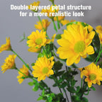 alyptus Artificial Daisy Flowers Outdoor Decoration 16 Bundles UV Resistant Blue Fake Silk Plants for Stunning Front Porch Pot Decor Outside (16 Bundle NO.P)