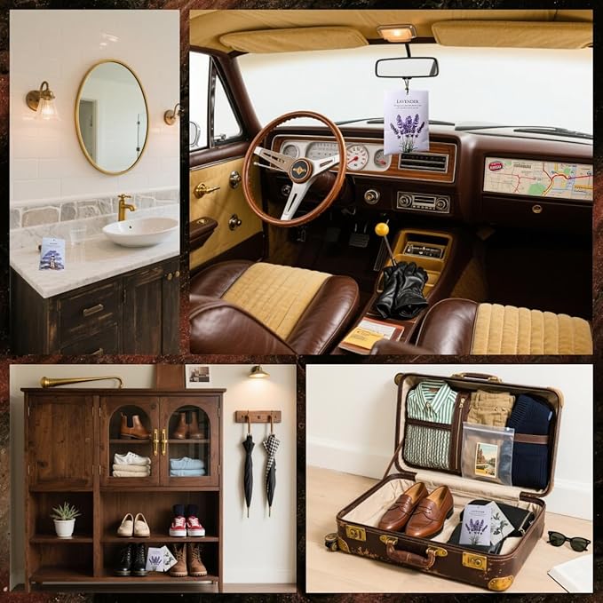 Lavender Scented Sachet Bags - 12 Pack Home & Car Freshener, Odor Eliminator for Closets, Rooms, Drawers, Wardrobes, Toilets, Long - Lasting 360 - Day Fragrance