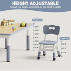 Brelley Kids Table and 6 Chairs Set, Height Adjustable Toddler Desk and Chair Set, Graffiti Desktop, Classroom/Daycare/Home, Children Multi-Activity Table for Ages 2-8
