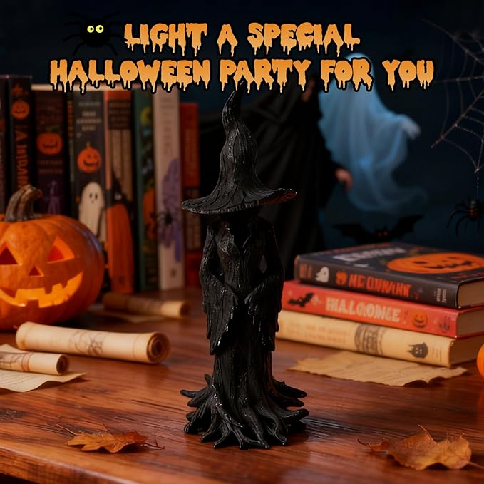 16'' Cracker Barrel Witch Statue, Halloween Witch Statue, Gothic Halloween Resin Figurine, Retro Magician Decor, Dark Fantasy Ornamen, Nib Festival Collectible