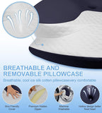 Bed Sleep Contour Memory Foam Pillow, Cervical Pillow for Neck and Shoulder, Ergonomic Neck Support Pillow for Side Back Stomach Sleepers with Pillowcase