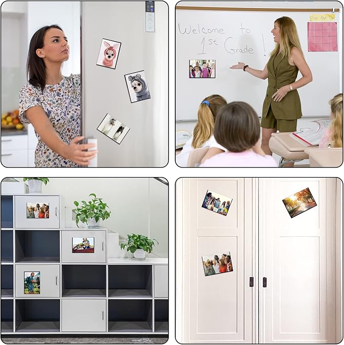 5X7 Magnetic Picture Frame for Fridge-20 Pack,Black Magnets Photo Sleeves