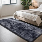 Soft Runner Rugs for Bedroom, Mottling Dark Grey 3x7 Area Rugs Fluffy Rug Shag Rug Carpet, Bedside Rug for Living Room Bedroom Kids Room Home Decor