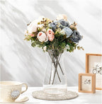 Thenshop 10 Pcs 8'' Tall Clear Flower Vase Wide Mouth Crystal Glass Boho Decorative for Centerpieces Bulk Tall Vase for Flower Bouquets Rustic Home Decor Wedding Housewarming Gift (Clear)