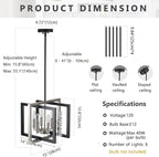 ANKYLHUA Black Nickel Chandelier,6-Lights Ceiling Light Fixture E12,Adjustable Hight Pendant Lights Kitchen Island,Chandeliers for Dining Room Bedroom,Entryway,Foyer